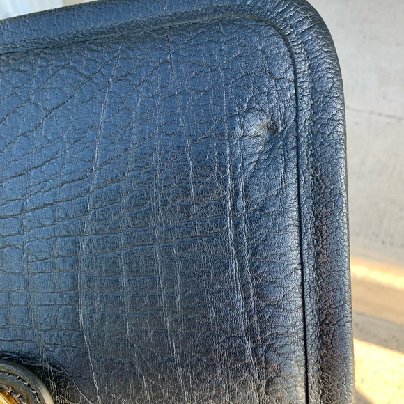 Vintage Y2K JUICY COUTURE Leather Steel Grey Flat Large Clutch Bag BRAND NEW - Picture 8 of 16